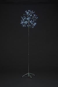 6FT Light Up Flashing Silver Firework Tree Snowtime - Ice White | LT12
